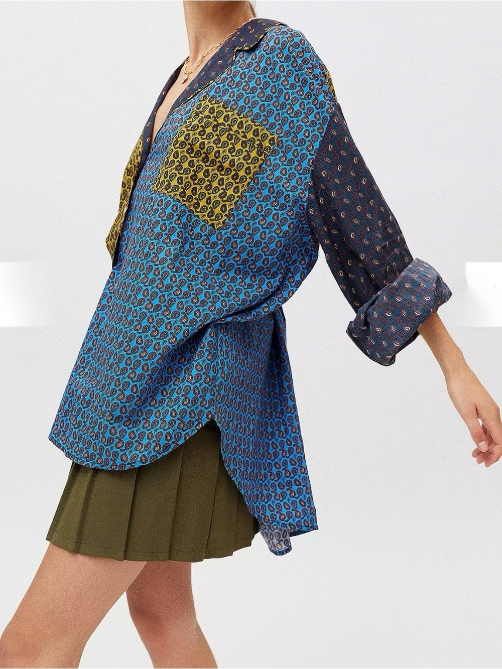 Urban Outfitters Penny PJ Mix Print Shirt - Picture 10 of 11
